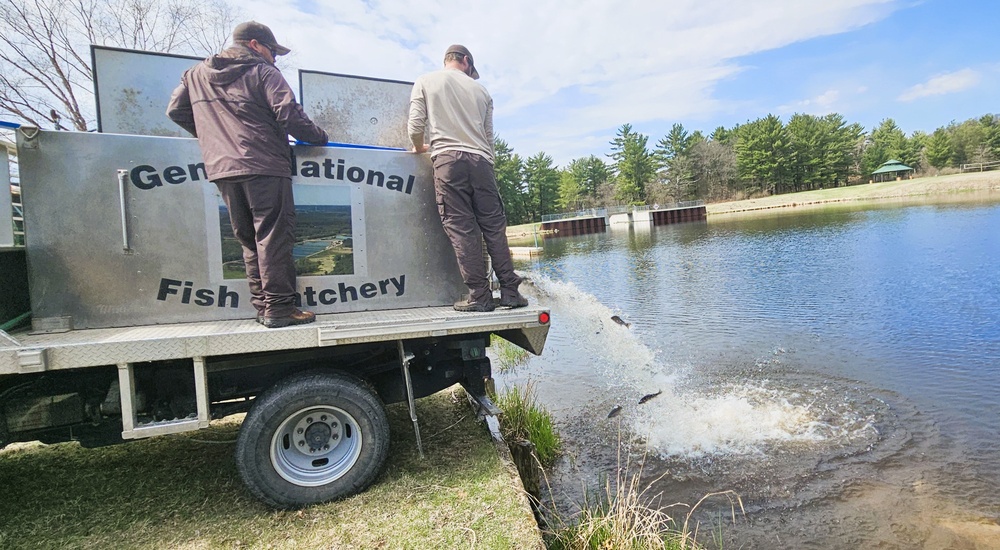 U.S. Fish and Wildlife Service completes 2025 stocking of more than 15,000 rainbow trout in Fort McCoy’s waterways