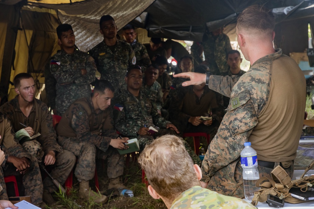 Balikatan 25: MRF-D 25.3 Company Commander briefs ADF, PMC