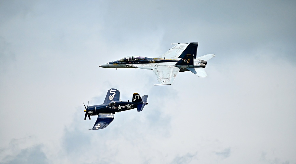 U.S. Navy Rhino and Legacy Flight Team Showcases Navy Air Power Past and Present