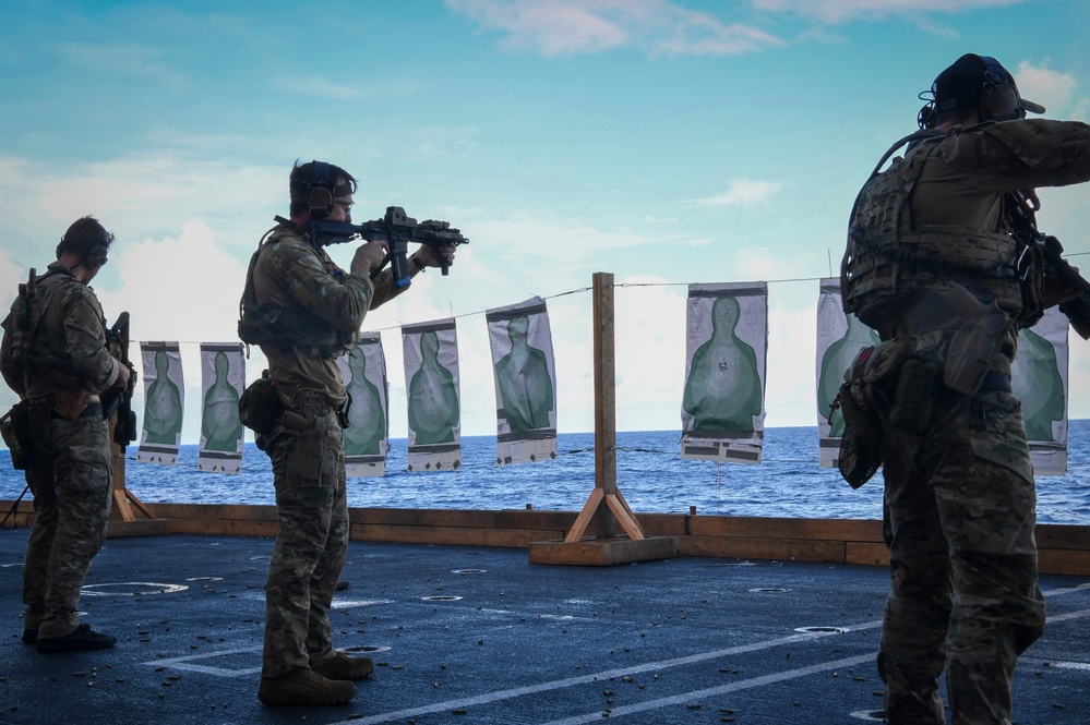 Nimitz Sailors Participate In A Small Arms Shoot