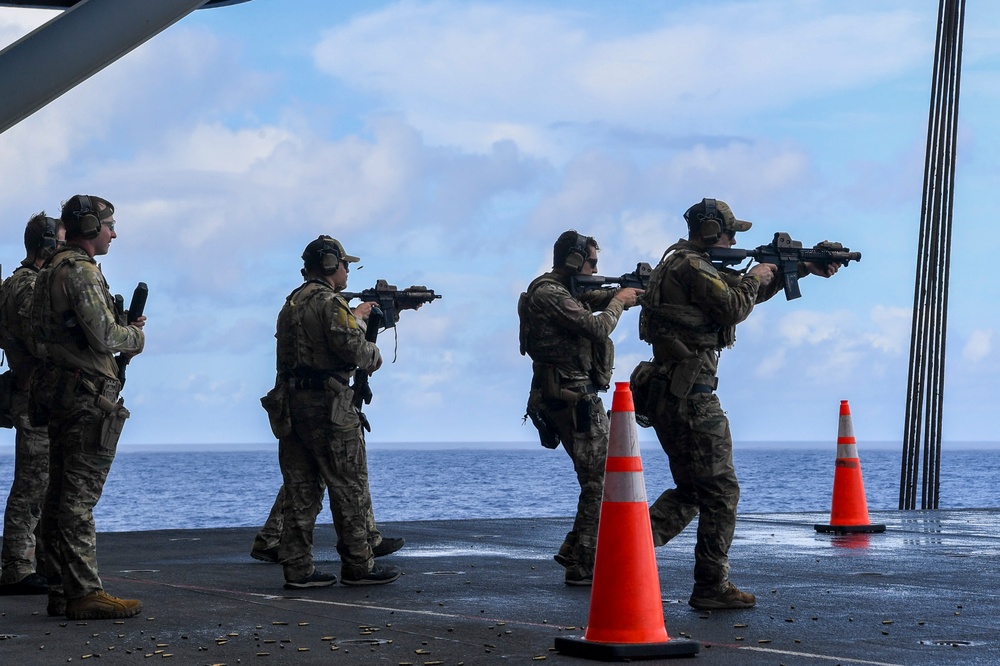 Nimitz Sailors Participate In A Small Arms Shoot