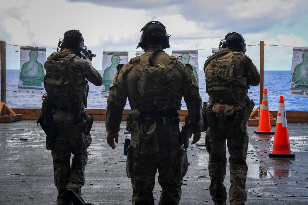 Nimitz Sailors Participate In A Small Arms Shoot