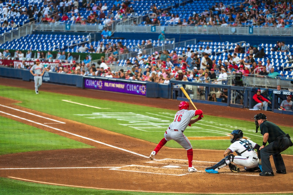 USS New York attends Miami Marlins Game