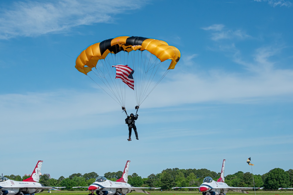 Golden Knights Drop In: U.S. Army Parachute Team Wows at JBLE Air Show