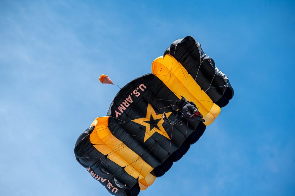 Golden Knights Drop In: U.S. Army Parachute Team Wows at JBLE Air Show