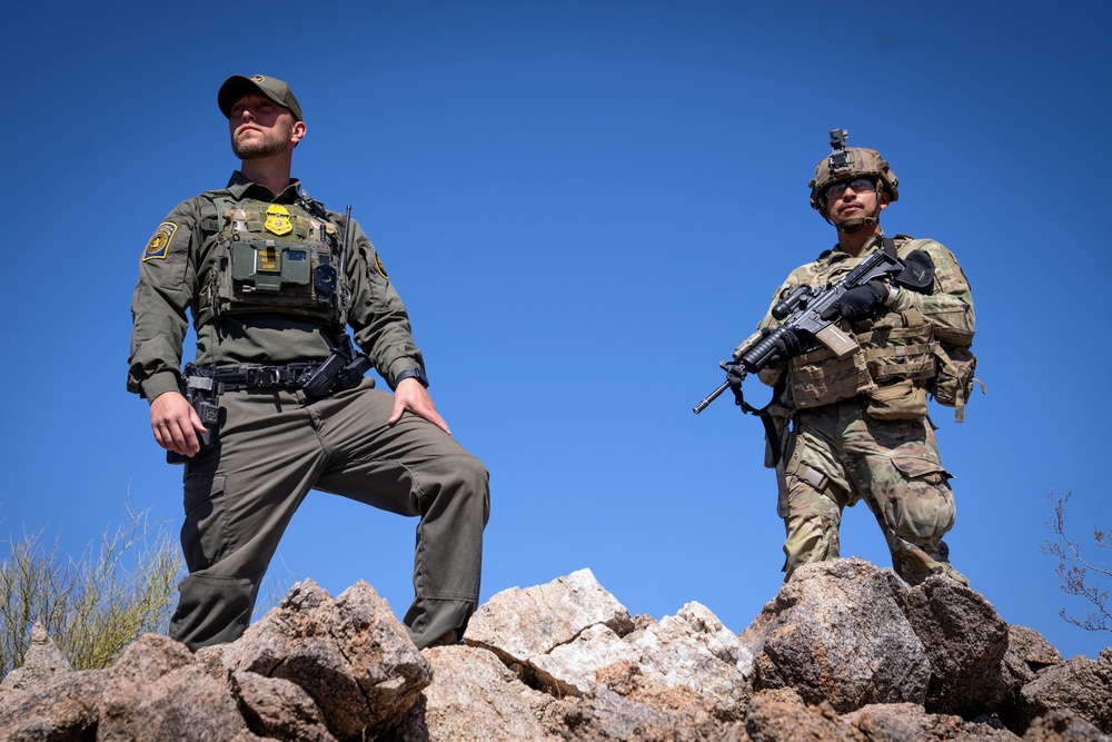 U.S. Soldiers work together with Border Patrol to support southern border mission