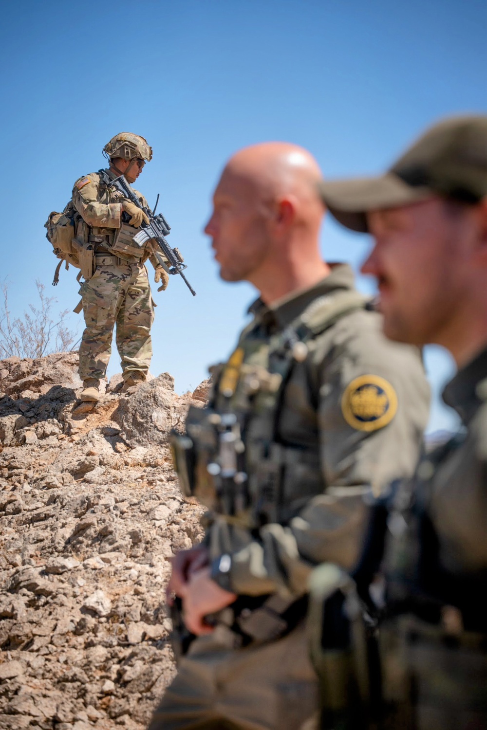 U.S. Soldiers work together with Border Patrol to support southern border mission