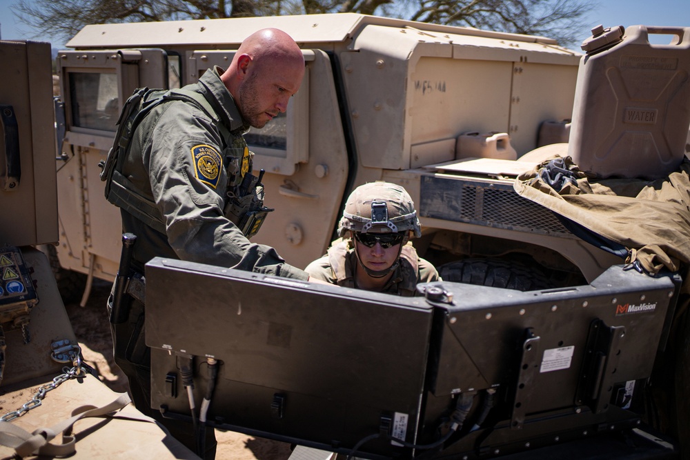 U.S. Soldiers use GBOSS to help support southern border mission