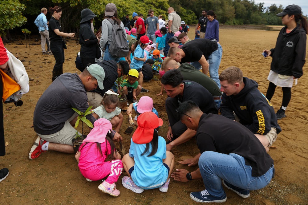 Camp Hansen Marines help cleanup and plant mangrove trees | Earth Day 2025