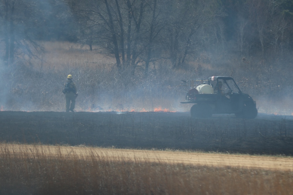 Fort McCoy’s prescribed burn team holds last burn for 2025 spring season