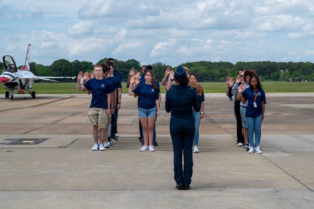 Inspiring Next Generation: Thunderbirds Perform Enlistment Ceremony