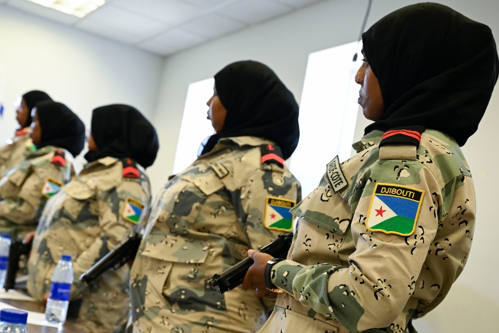 U.S and Djboutian military members participate in Sea Sisters event