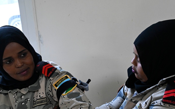 U.S and Djboutian military members participate in Sea Sisters event