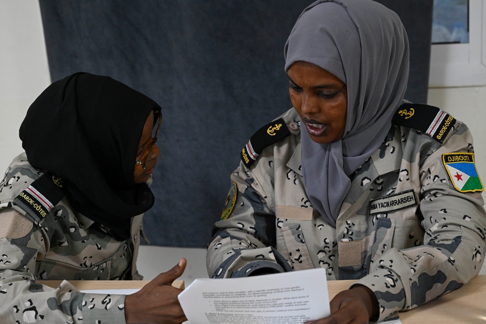 U.S and Djboutian military members participate in Sea Sisters event