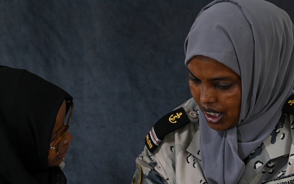 U.S and Djboutian military members participate in Sea Sisters event