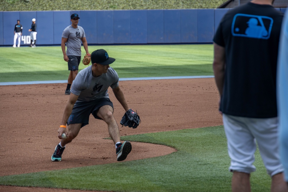 U.S. Service Members Attend Marlins Game During Fleet Week Fort Lauderdale