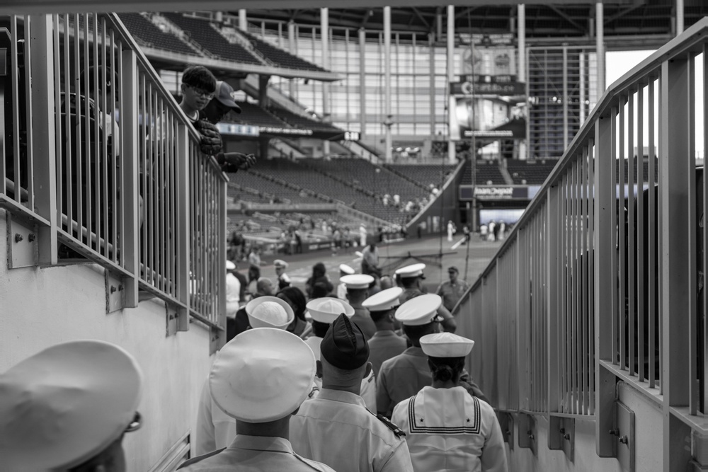 U.S. Service Members Attend Marlins Game During Fleet Week Fort Lauderdale