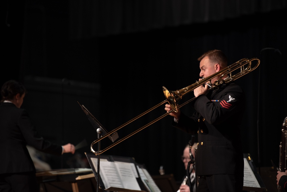 The United States Navy Band performs a concert at Unity Reed High School in Manassas, VA.