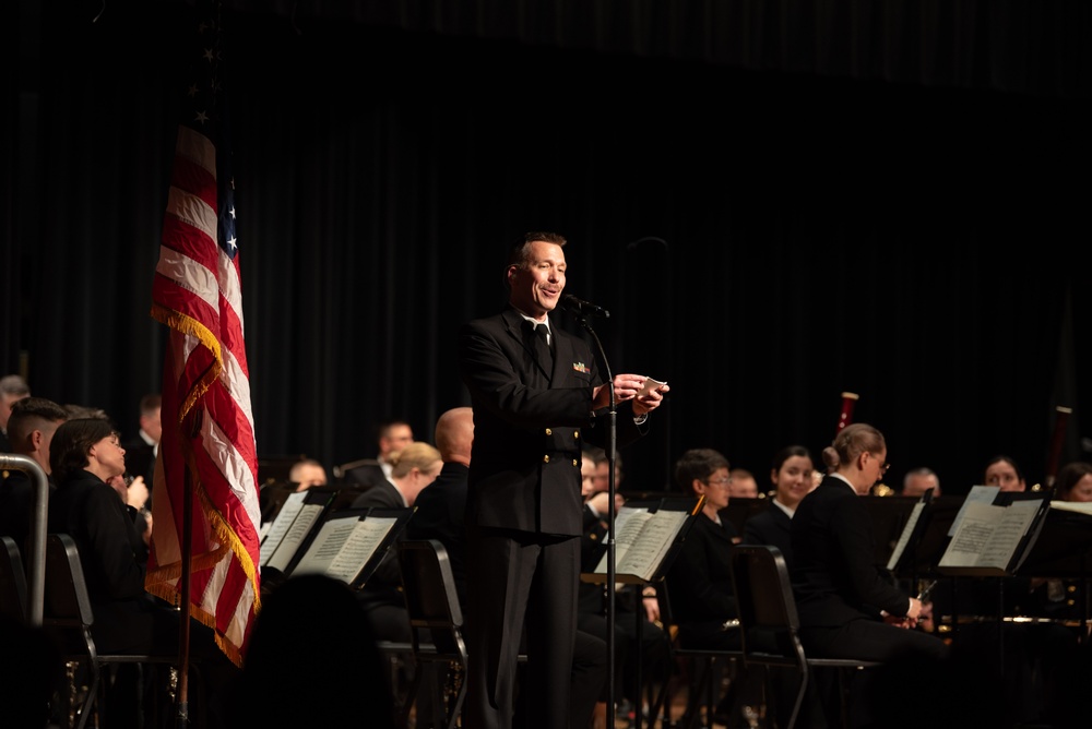 The United States Navy Band performs a concert at Unity Reed High School in Manassas, VA.