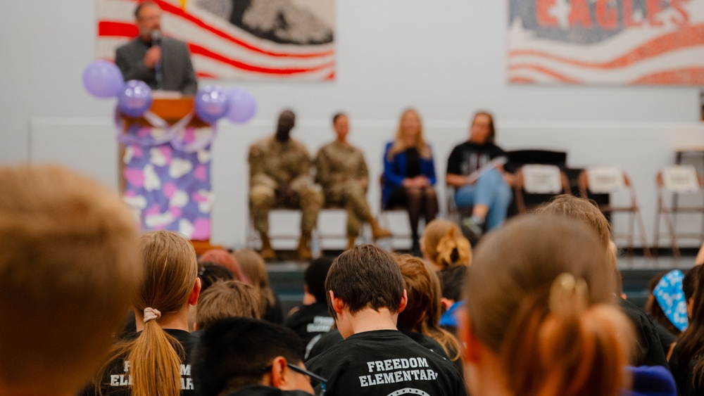 90 MW Leadership Celebrates Month of the Military Child at Freedom Elementary