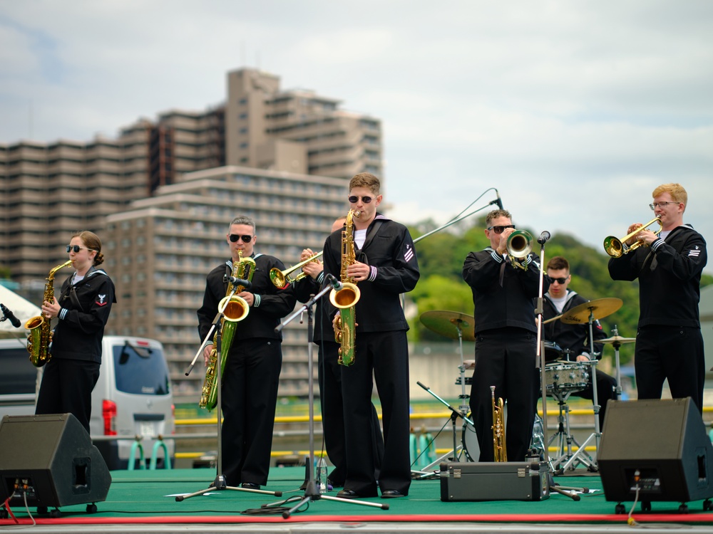 U.S. 7th Fleet Band's Broadside Brass Band Performs at Kanrin Maru Festival