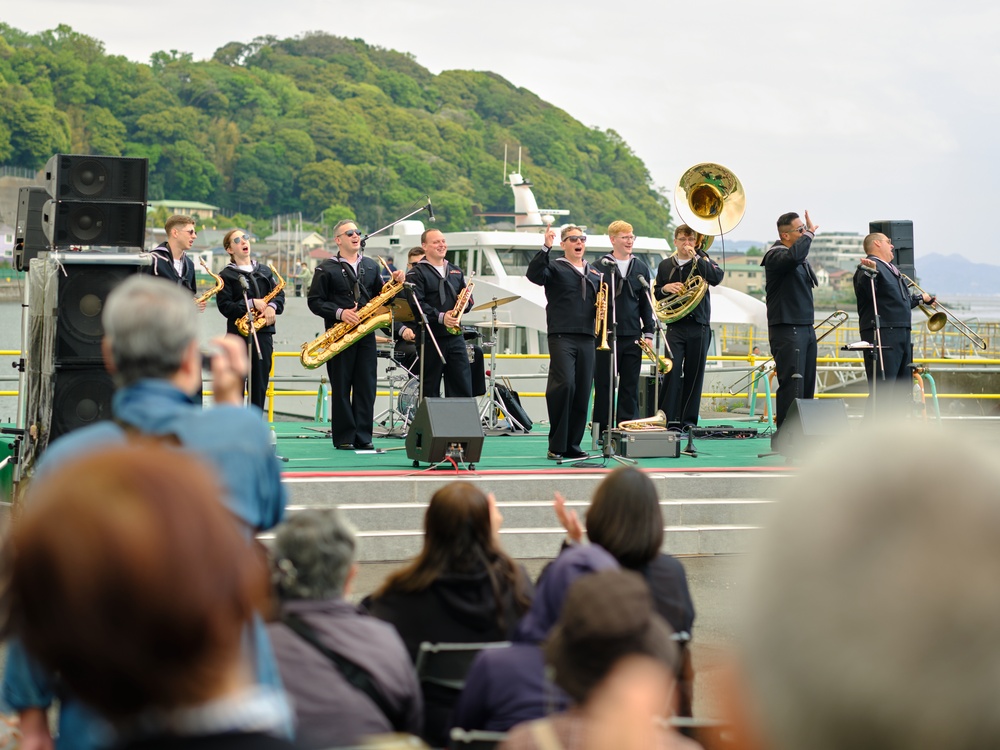 U.S. 7th Fleet Band's Broadside Brass Band Performs at Kanrin Maru Festival