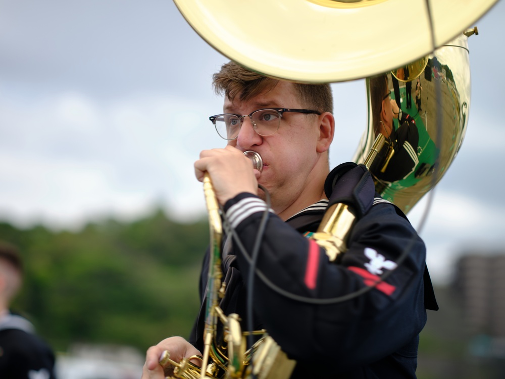 U.S. 7th Fleet Band's Broadside Brass Band Performs at Kanrin Maru Festival