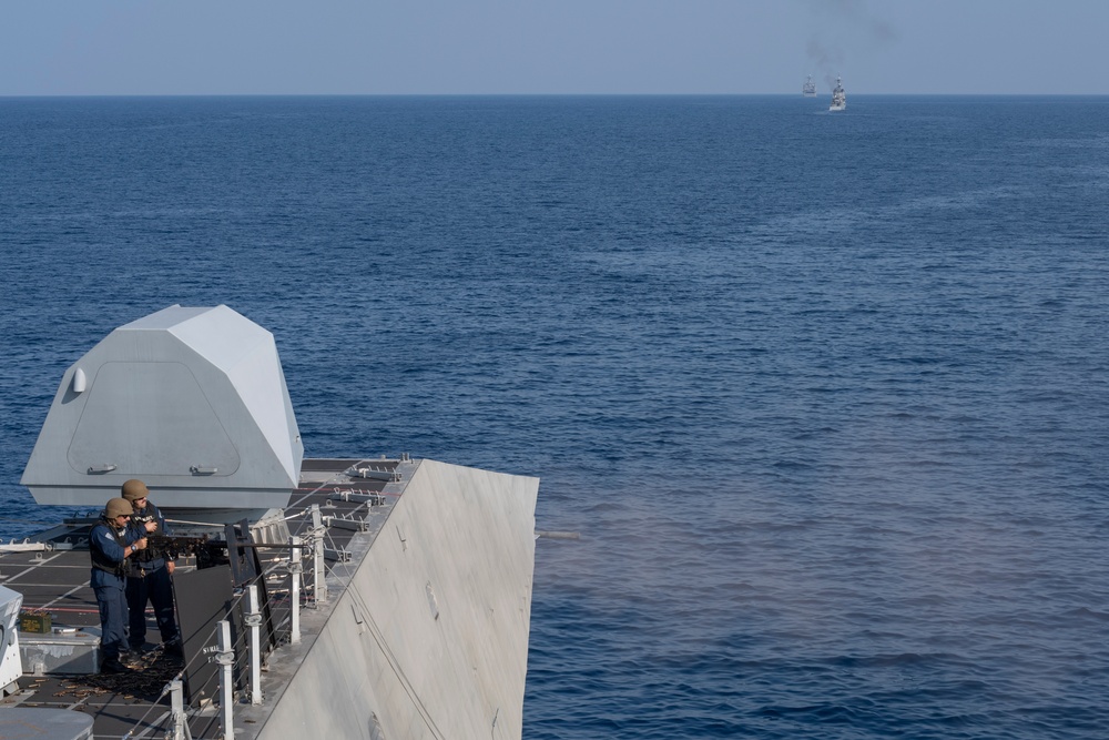 Balikatan 25: USS Savannah (LCS 28) Sailors Rolls-Out Floating Gunnery Exercise Target