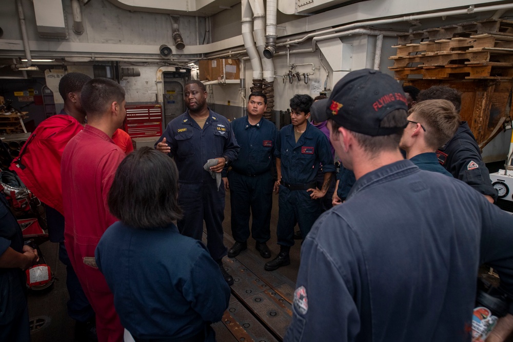 USS Sterett conducts operations in the U.S. Central Command area of responsibility as part of the Carl Vinson Carrier Strike Group