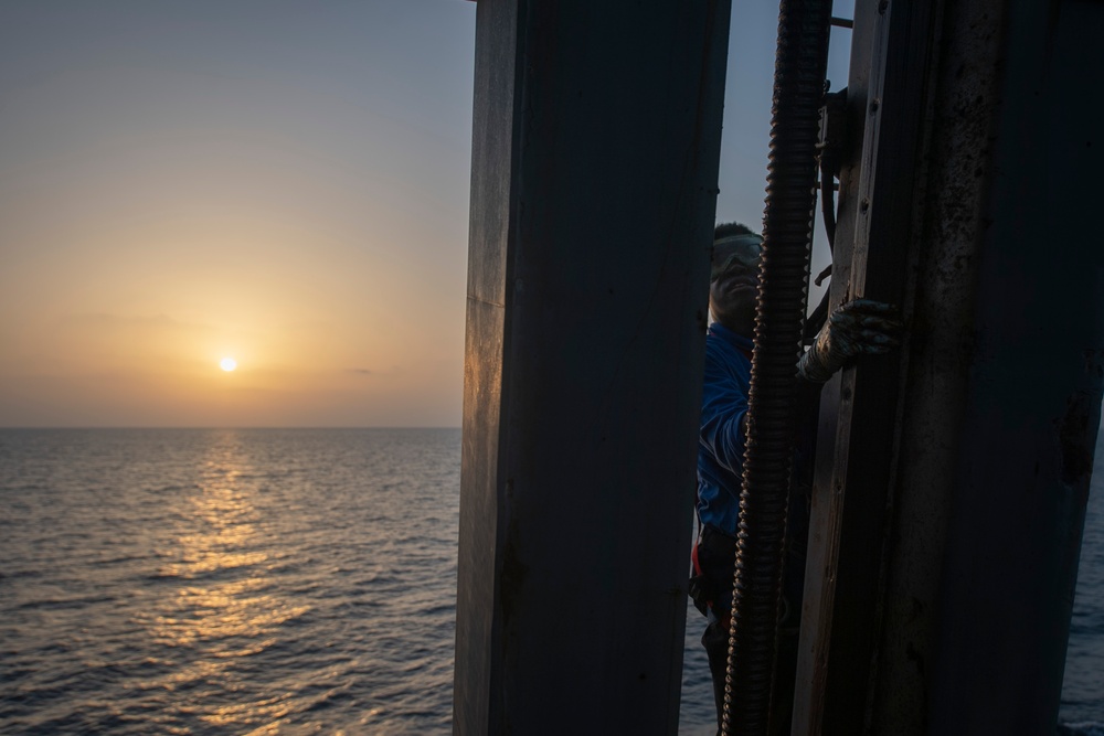 USS Sterett conducts operations in the U.S. Central Command area of responsibility as part of the Carl Vinson Carrier Strike Group