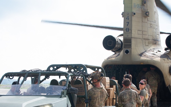 Balikatan 25: Task Force Gimlets Employ U.S. Army Boeing CH-47 Chinook &amp; ISV for Supply Drop