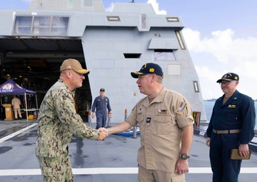 Commander, Joint Region Marianas Visits USS Michael Monsoor at Naval Base Guam