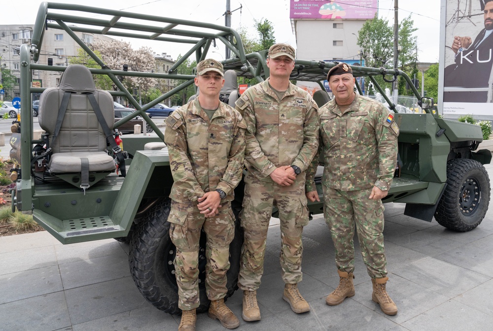 U.S. Army Soldiers participate in the Romanian Land Forces Day celebration