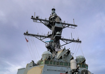 Fresh-water washdown aboard the USS Bulkeley