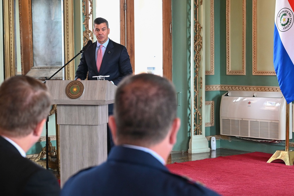 Paraguayuan President awards Order of Merit to The Adjutant General, Massachusetts National Guard