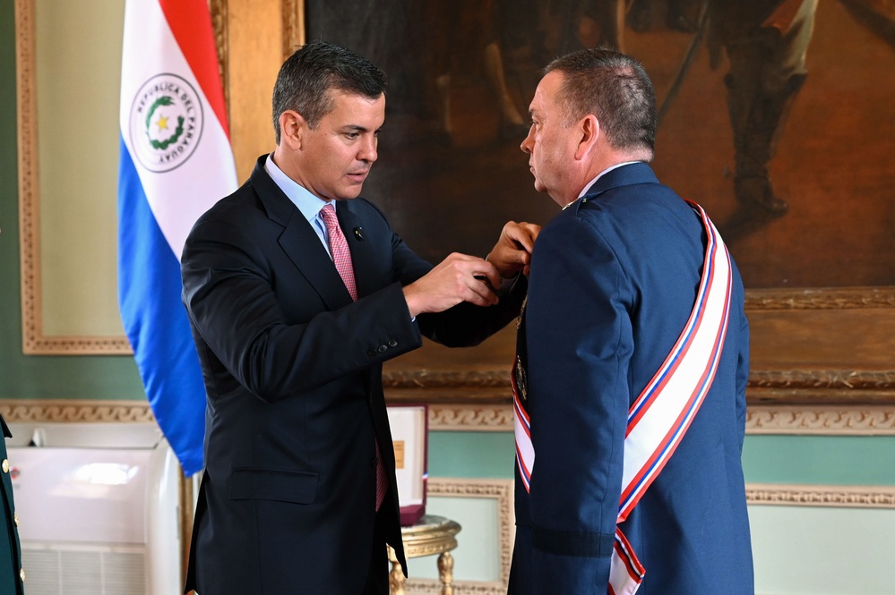 Paraguayuan President awards Order of Merit to The Adjutant General, Massachusetts National Guard