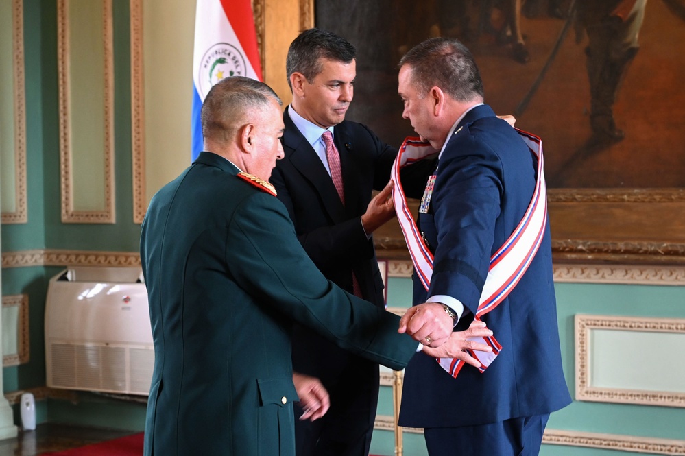 Paraguayuan President awards Order of Merit to The Adjutant General, Massachusetts National Guard