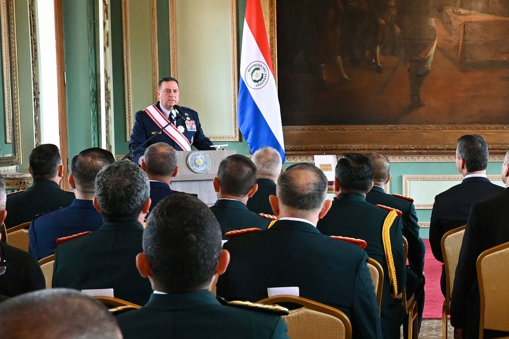 Paraguayuan President awards Order of Merit to The Adjutant General, Massachusetts National Guard