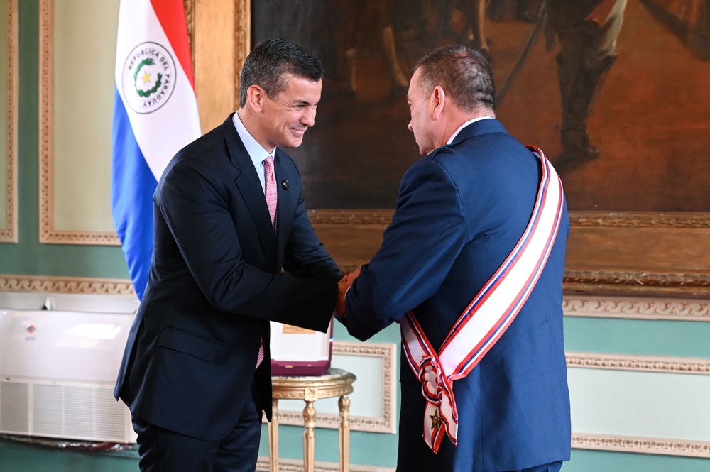 Paraguayuan President awards Order of Merit to The Adjutant General, Massachusetts National Guard