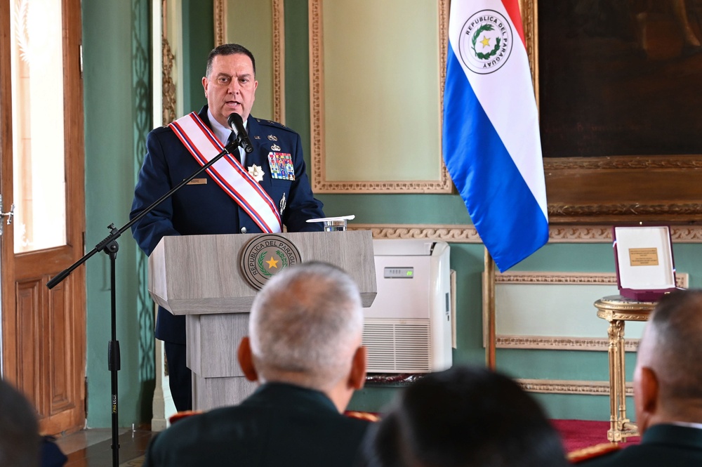 Paraguayuan President awards Order of Merit to The Adjutant General, Massachusetts National Guard