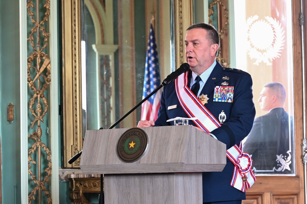 Paraguayuan President awards Order of Merit to The Adjutant General, Massachusetts National Guard