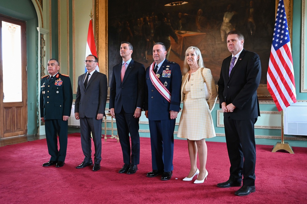 Paraguayuan President awards Order of Merit to The Adjutant General, Massachusetts National Guard