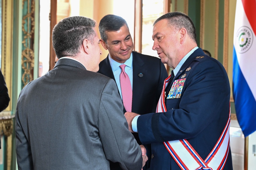 Paraguayuan President awards Order of Merit to The Adjutant General, Massachusetts National Guard