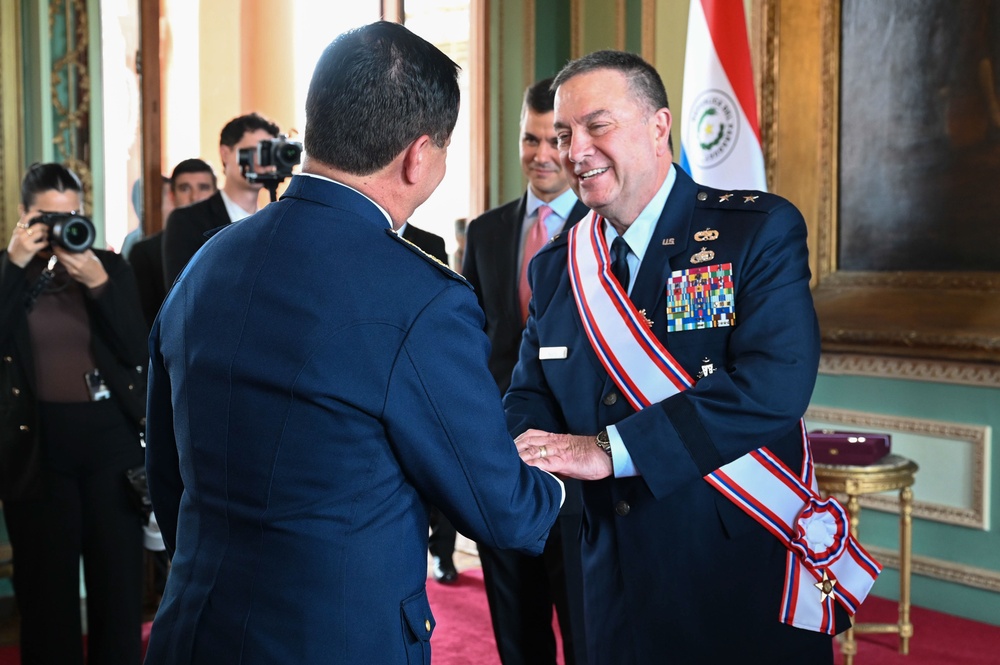 Paraguayuan President awards Order of Merit to The Adjutant General, Massachusetts National Guard