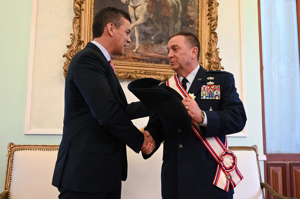 Paraguayuan President awards Order of Merit to The Adjutant General, Massachusetts National Guard
