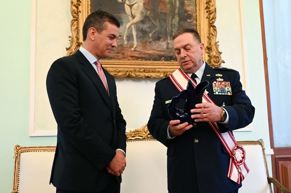 Paraguayuan President awards Order of Merit to The Adjutant General, Massachusetts National Guard