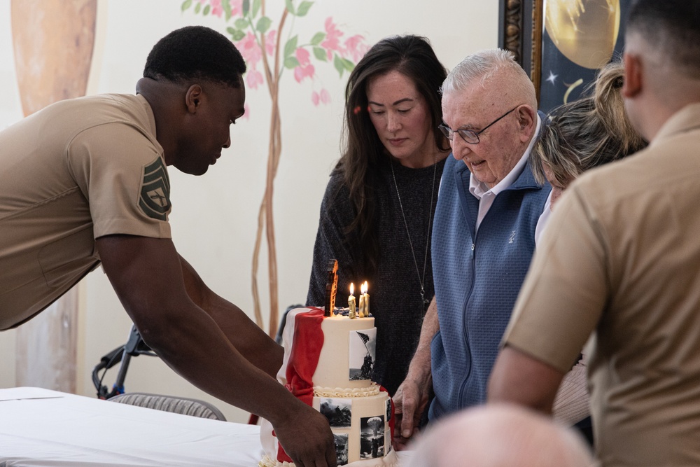 U.S. Marines Celebrate Retired Marine's 100th Birthday