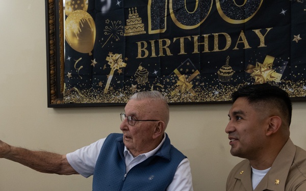 U.S. Marines Celebrate Retired Marine's 100th Birthday