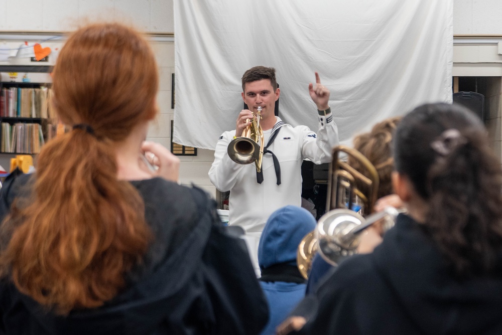 Pacific Fleet Band Protocol Combo Performs at Kahuku Intermediate School