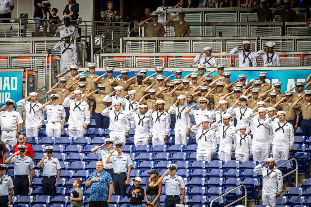 U.S. Service Members Attend Marlins Game During Fleet Week Fort Lauderdale